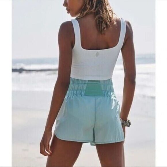 Free People FP Movement Women's Sz M Turquoise Mint The Way Home Pull On Shorts - Picture 8 of 8